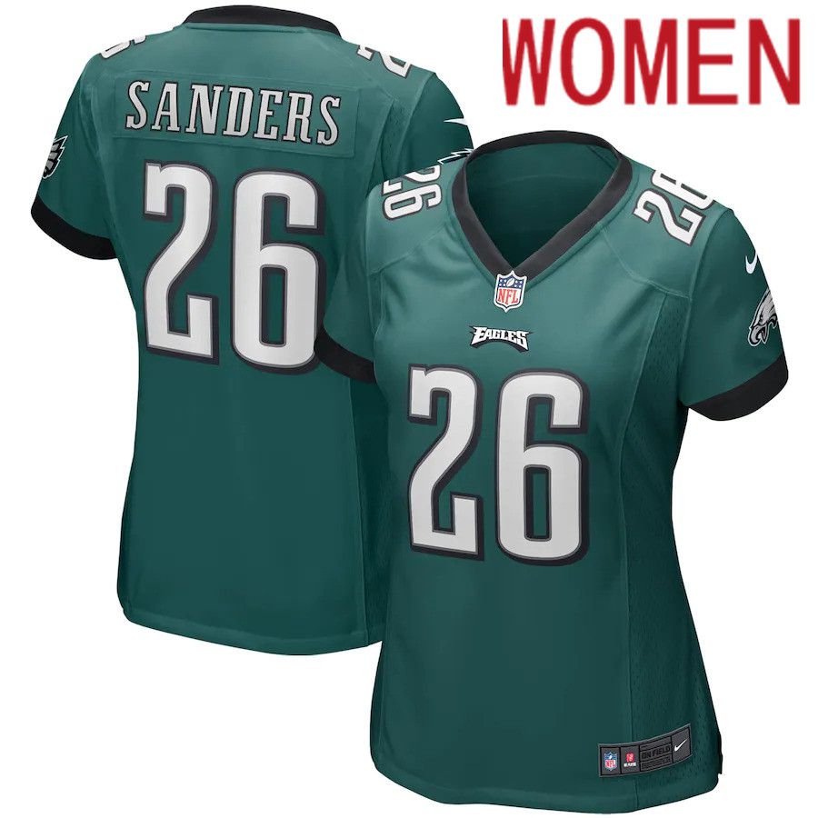 Women Philadelphia Eagles #26 Miles Sanders Nike Midnight Green Game NFL Jersey->women nfl jersey->Women Jersey